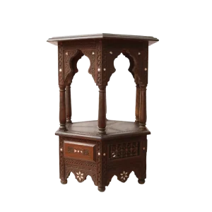 Side Table - Hand Engraved and Inlaid with Mother of Pearl