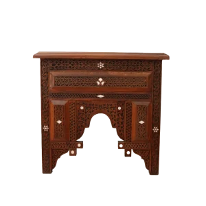 Side Table - Hand Engraved and Inlaid with Mother of Pearl