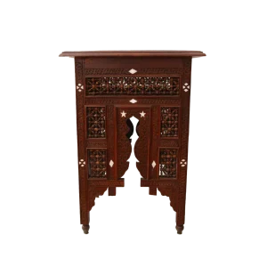 Side Table - Hand Engraved and Inlaid with Mother of Pearl
