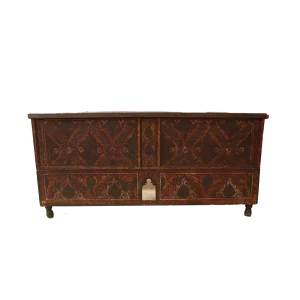 Moroccan wood chest - vintage moroccan chest hand painted