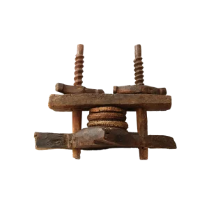 Wooden double-screw side oil press